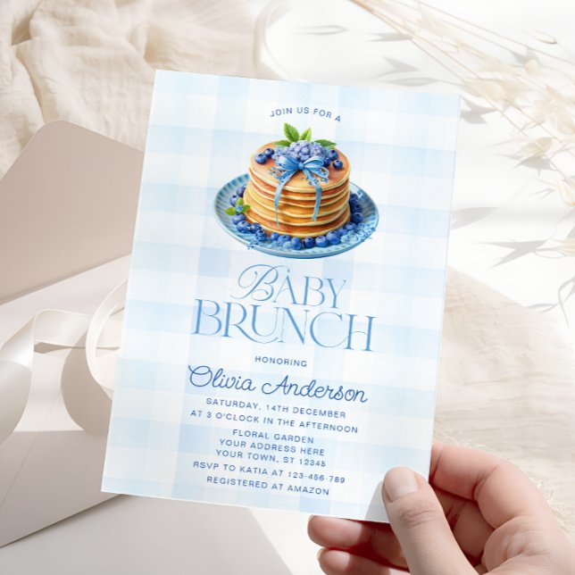 Blueberry Pancake Baby Brunch Baby Shower Inbjudningar (Skapare uppladdad)