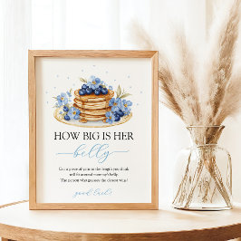 Blueberry Pancake Baby Brunch Belly Sign Poster