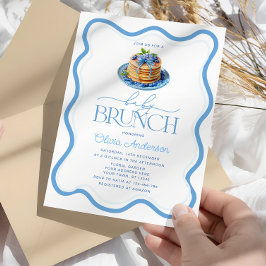 Blueberry Pancake Baby Shower Baby Brunch Inbjudningar