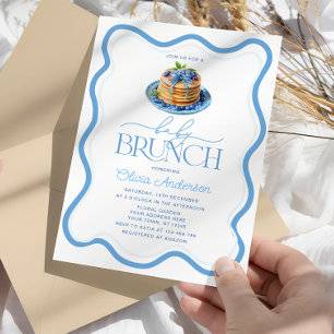 Blueberry Pancake Baby Shower Baby Brunch Inbjudningar