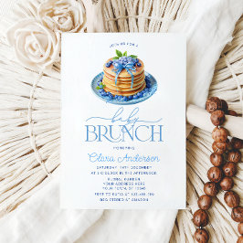 Blueberry Pancake Boy Baby Brunch Baby Shower Inbjudningar