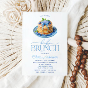 Blueberry Pancake Boy Baby Brunch Baby Shower Inbjudningar
