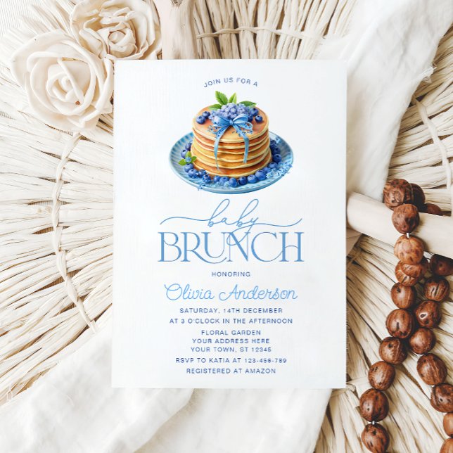 Blueberry Pancake Boy Baby Brunch Baby Shower Inbjudningar (Skapare uppladdad)
