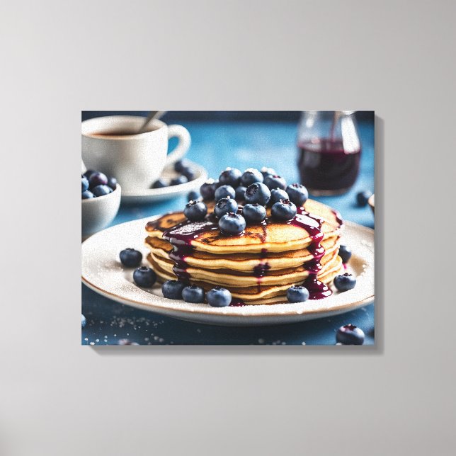 Blueberry Pancakes Canvastryck (Framsida)