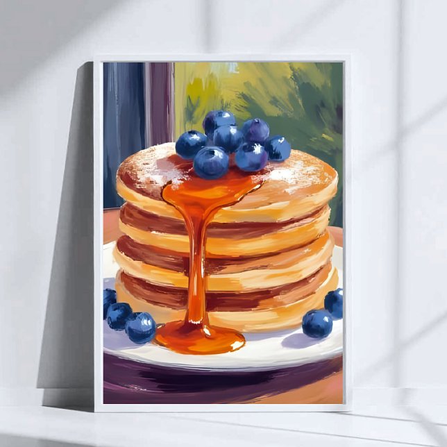 Blueberry Pancakes | Oil Painting Art Poster (Skapare uppladdad)