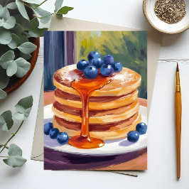 Blueberry Pancakes | Oljemålning Vykort