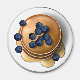 Blueberry Pancakes with Syrup Food Magnet
