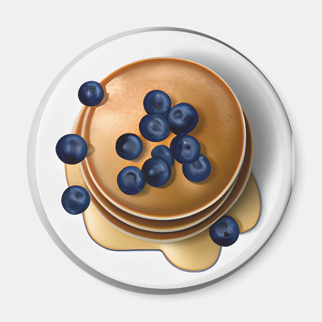 Blueberry Pancakes with Syrup Food Magnet (Framsidan)