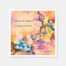 Blueberry Personalizable Napkin - Namn, Event