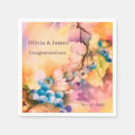 Blueberry Personalizable Napkin - Namn, Event Pappersservett