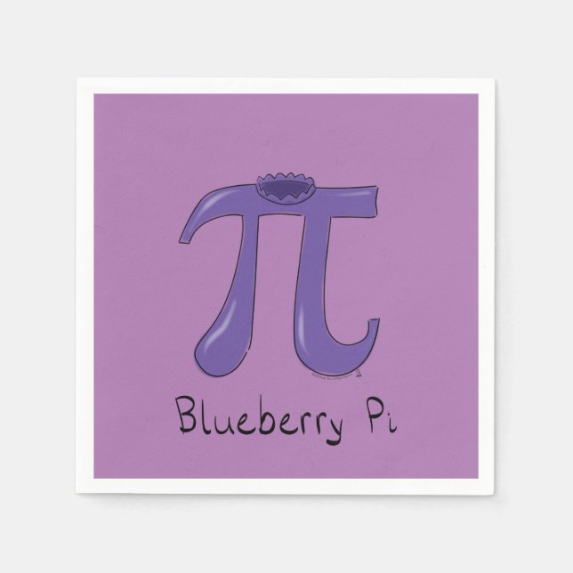 Blueberry Pi Cute Math Pi Day Party Napkins Pappersservett (Framsidan)