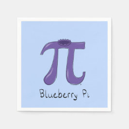 Blueberry Pi Cute Math Pi Day Party Napkins Pappersservett