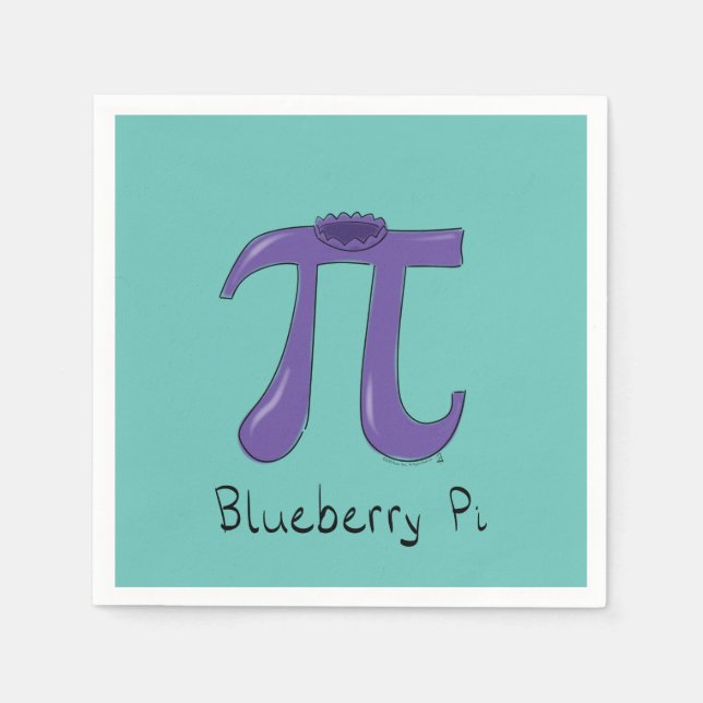 Blueberry Pi Cute Math Pi Day Party Napkins Pappersservett (Framsidan)