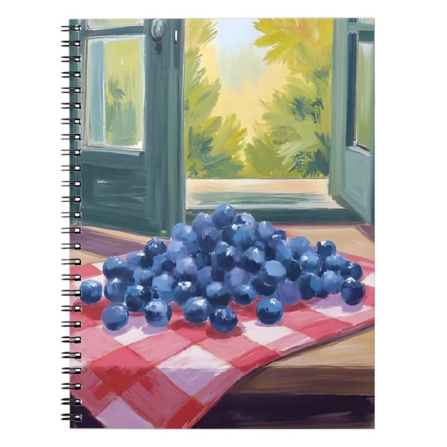 Blueberry Picking | Fruit Watercolor Blueberries Anteckningsbok (Framsidan)