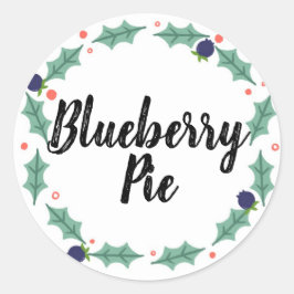 Blueberry Pie Food Labels Runt Klistermärke