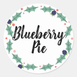 Blueberry Pie Food Labels Runt Klistermärke