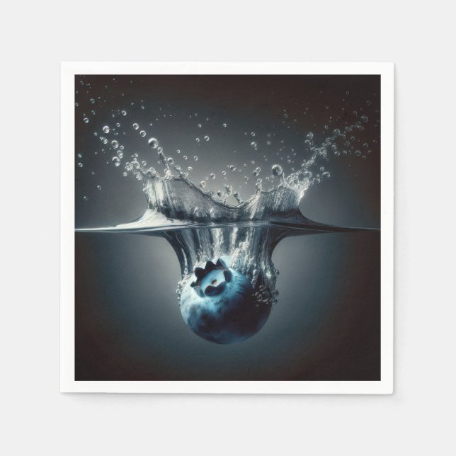 Blueberry Plunging in i Vatten Pappersservett (Framsidan)