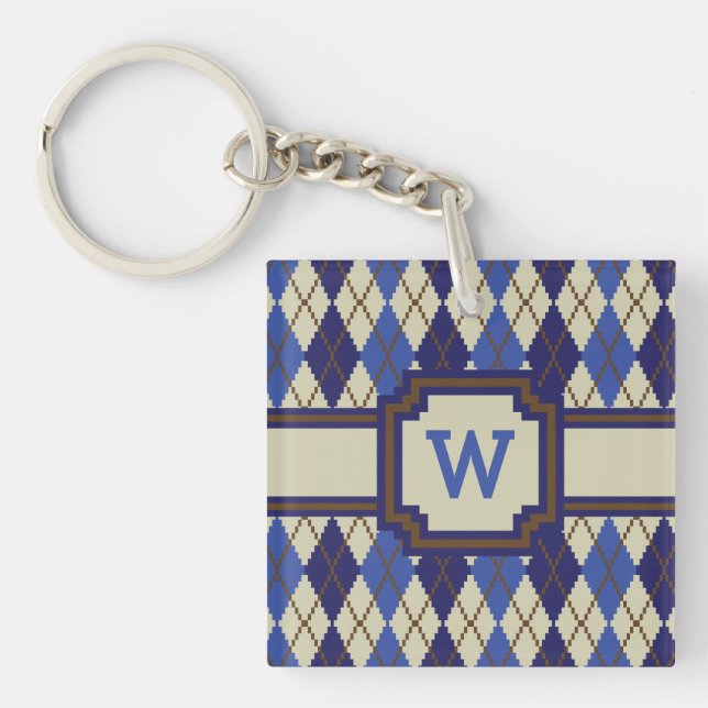Blueberry Scone Argyle Acrylic Keychain (Framsidan)