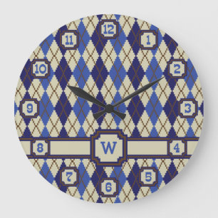 Blueberry Scone Argyle Clock Stor Klocka