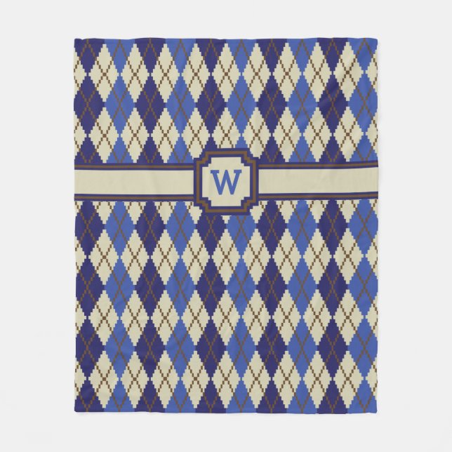 Blueberry Scone Argyle Fleece Blanket (Framsidan)