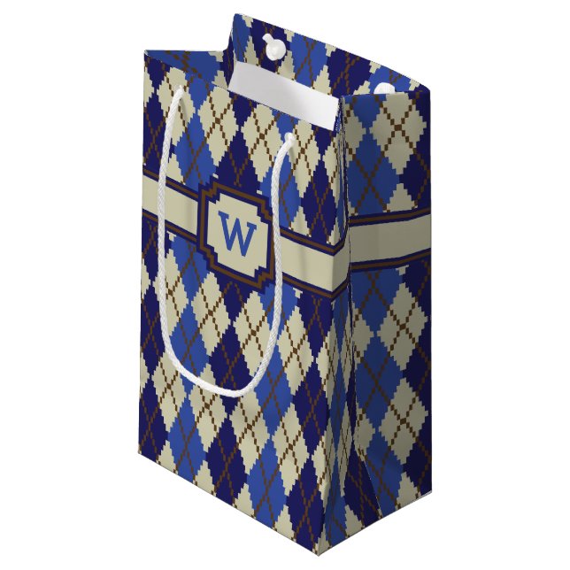 Blueberry Scone Argyle Gift Bag (Framsidan Vinklad)