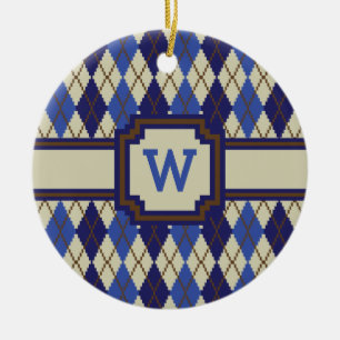 Blueberry Scone Argyle Ornament