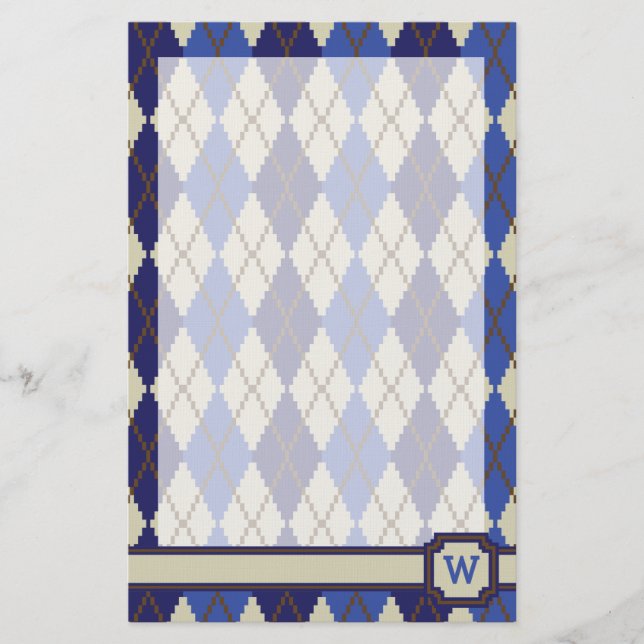 Blueberry Scone Argyle Stationery Brevpapper (Framsida)