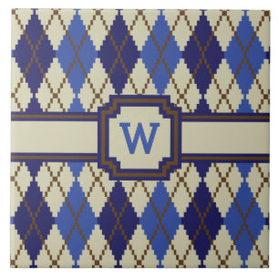 Blueberry Scone Argyle Tile Kakelplatta