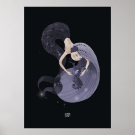 BLUEBERRY SEAHORSE av Alexandra Dikaia Poster