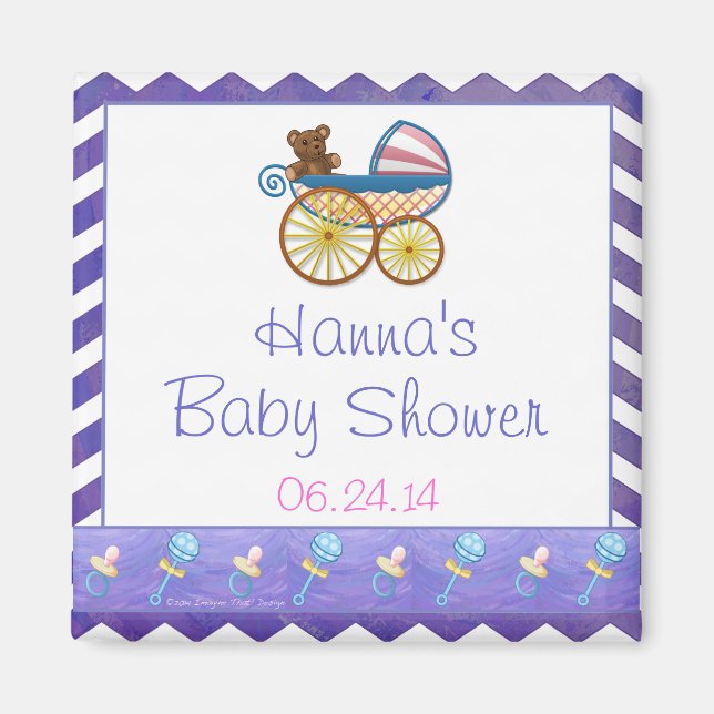 Blueberry Smear Baby Shower Magnet (Framsidan)