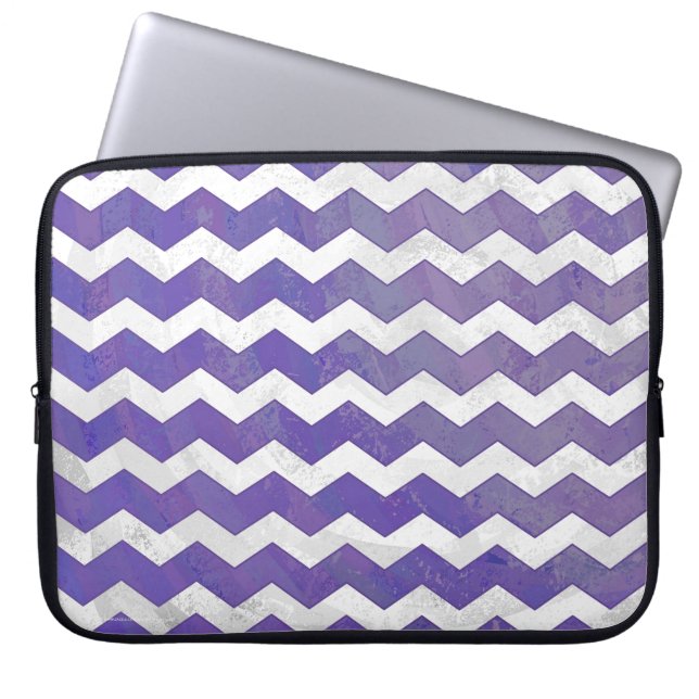 Blueberry Smear Chevron Mönster Laptop Sleeve (Framsidan)