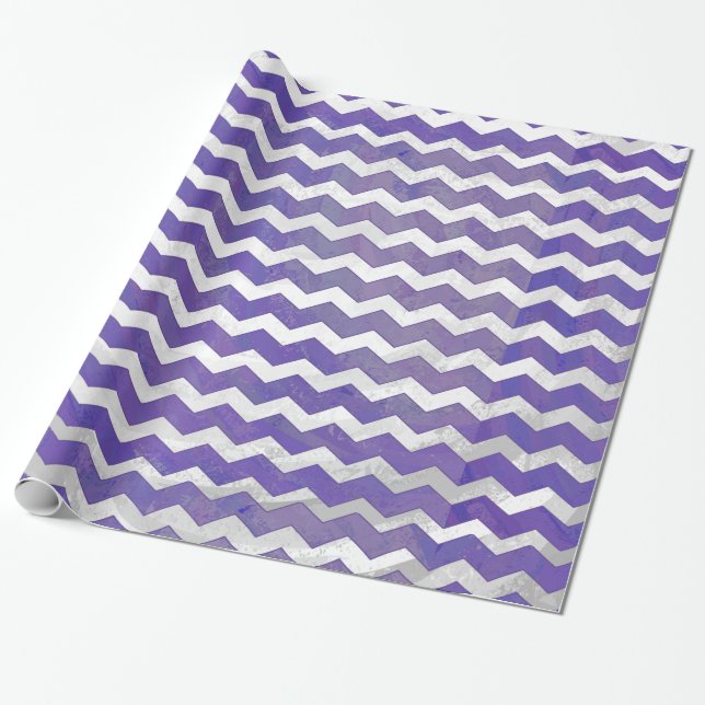 Blueberry Smear Chevron Mönster Presentpapper (Utrullad)