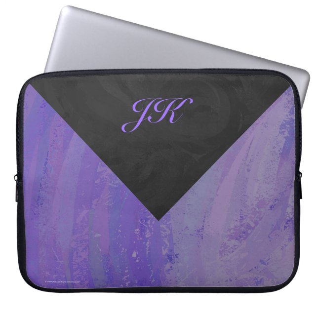 Blueberry Smear och Black Monogram Laptop Fodral (Framsidan)