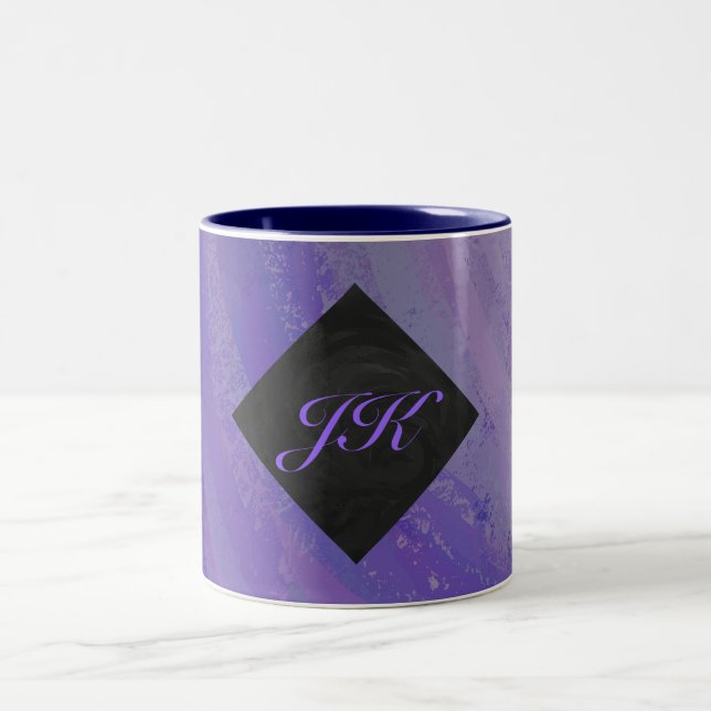 Blueberry Smear och Black Monogram Två-Tonad Mugg (Center)