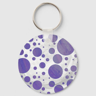 Blueberry Smear Polka Dot Nyckelring