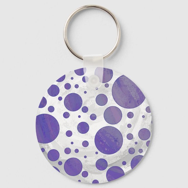 Blueberry Smear Polka Dot Nyckelring (Framsida)