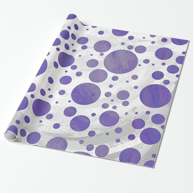 Blueberry Smear Polka Dot Presentpapper (Utrullad)