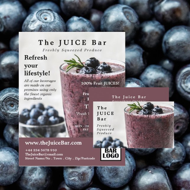 Blueberry Smoothie, Juice Pub Advertising Reklamblad (Skapare uppladdad)