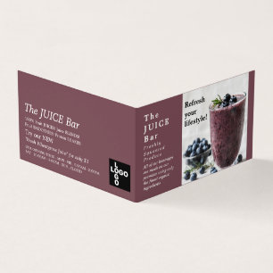 Blueberry Smoothie, Juice Pub, Detailed Visitkort