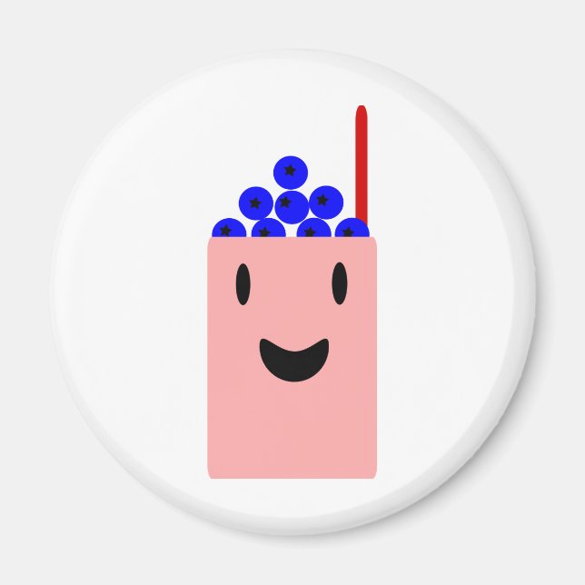 Blueberry Smoothie söt Magnet (Framsidan)