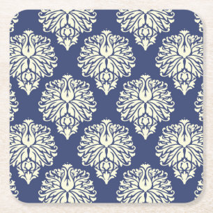 Blueberry Southern Cottage Damask Underlägg Papper Kvadrat