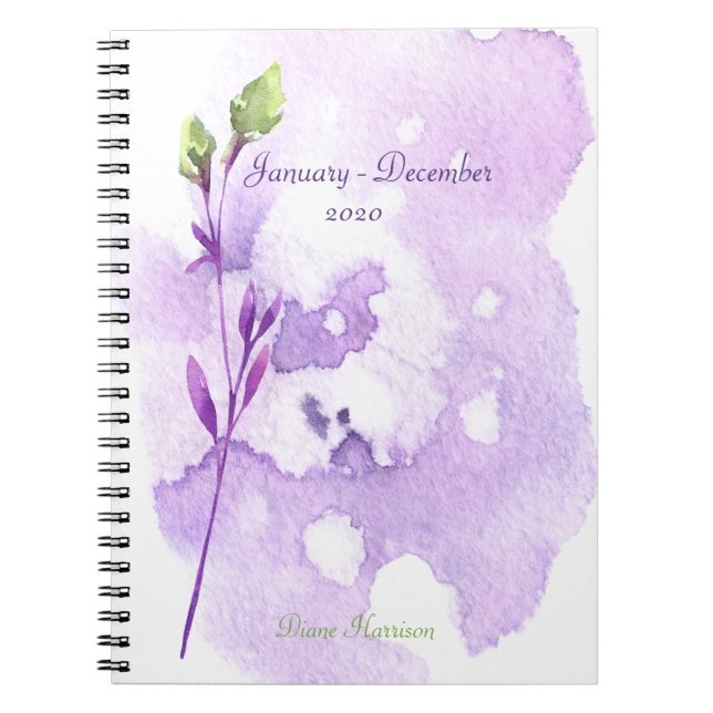 Blueberry Stem Watercolor Anteckningsbok (Framsidan)