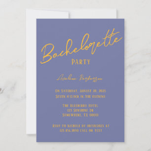 Blueberry Sunshine Typography Bachelorette Party Inbjudningar