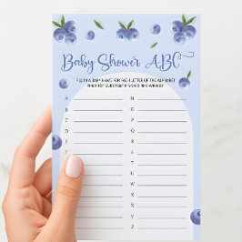 Blueberry Sweet Watercolor Baby Shower ABC-spel