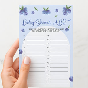 Blueberry Sweet Watercolor Baby Shower ABC-spel
