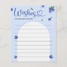 Blueberry Sweet Watercolor Baby Shower Önskemål Ga