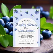 Blueberry Sweet Watercolor Boy Shower
