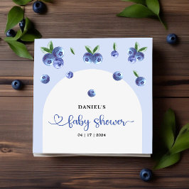 Blueberry Sweet Watercolor Boy Shower Napkin Pappersservett