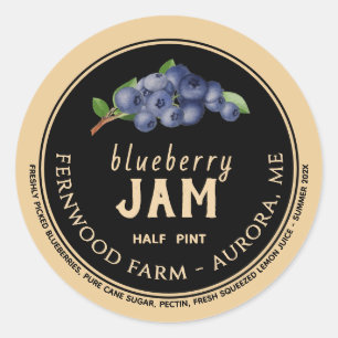 Blueberry Sylt Classic Round Sticker Runt Klistermärke