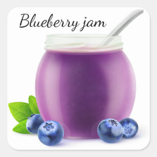 Blueberry sylt fyrkantigt klistermärke
